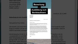 Ausbildung zum Bankkaufmannfrau bewerbung bewerbungstipps anschreiben [upl. by Kcirded63]