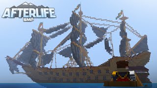 AfterLife SMP Building my MEGA BASE Pirate Ship  Minecraft 117 Multiplayer Survival [upl. by Alletsirhc]