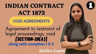 VOID AGREEMENTS  AGREEMENT IN RESTRAINT OF LEGAL PROCEEDINGS  SECTION  28A Contract Act 1872 [upl. by Airpac]