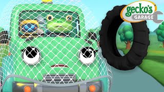 Gecko’s Tire Trouble  Geckos Garage 🚚  Cartoons For Kids  Toddler Fun Learning [upl. by Aisital]