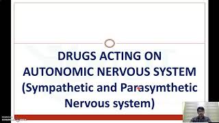 Drug acting on autonomic nervous system part 1  Introduction to nervous system [upl. by Elinnet594]