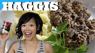 HAGGIS Taste Test  stuffed sheeps stomach  Emmy Eats Scotland [upl. by Ettari]