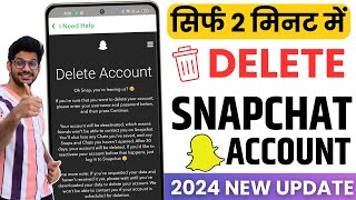 How to delete Snapchat Account 2024 Permanently  Snapchat Account Delete Kaise Kare [upl. by Noonberg418]