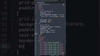 RESPONSIVE GRID  htmlampcss  shorts viralvideo trending code viral html [upl. by Adnarahs620]