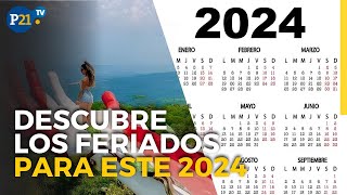 Más DESCANSOS Calendario Completo de FERIADOS 2024 en Perú [upl. by Christin]