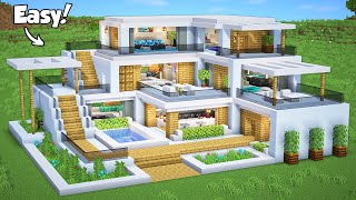 Minecraft How to Build a Modern House Tutorial Easy 46  Interior in Description [upl. by Ansel297]