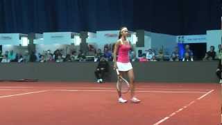 Match ball Anastasia Pivovarova vs Dinah Pfizenmaier  Porsche Tennis Grand prix 2012 [upl. by Yelhak33]