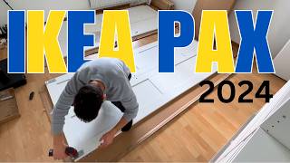 How to Assemble NEW IKEA PAX WARDROBE 2024  Part 3  SLIDING DOORS [upl. by Averat]