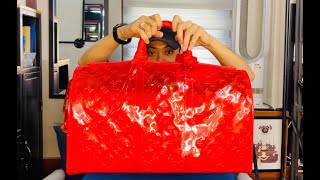 Louis Vuitton Virgil Abloh Keepall 50 in Red PVC Review and Size Comparison [upl. by Cos]