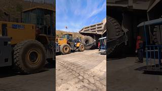 Mega truck tyre change by dragger heavymachinery megaprojects ytshots [upl. by Maram]