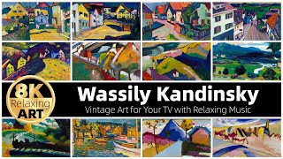 Vintage Art  Wassily Kandinsky  Half an Hour of Relaxing 8K HD Video with Calming Music [upl. by Aitram560]