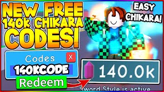 NEW INSTANT 140K CHIKARA UPDATE CODES IN ANIME FIGHTING SIMULATOR Roblox [upl. by Valdemar]