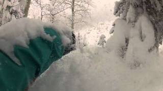 Steamboat pow day 22012 deep snow Powder Day Awesome Powder skiing [upl. by Joe]