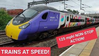 TRAINS AT SPEED  Lichfield Trent Valley  805s IN SERVICE  WCML  362024 [upl. by Tidwell489]