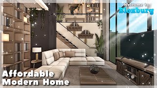 BLOXBURG Warm Affordable Modern Home Speedbuild interior  full tour Roblox House Build [upl. by Viddah]