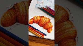 I wanna to eat a croissant too🥐🇫🇷 croissant food fooddrawing colourpencil [upl. by Dibri]