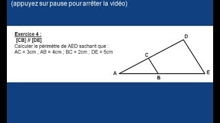 théorème de Thalès dans un triangle 4 4ème [upl. by Anivid526]