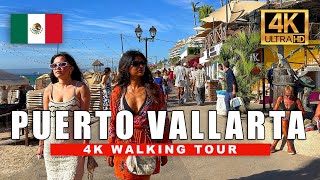 🇲🇽 Puerto Vallarta Beach Walk México 4K Walking Tour 2024 Sunset and Night Walk  4K HDR 60fps [upl. by Nnadroj816]