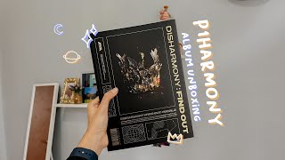 p1harmony  disharmony find out 🌻 album unboxing ☁️ world ver with poster ⭐️ [upl. by Nosneb]