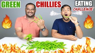 EPIC GREEN CHILLIES EATING CHALLENGE  Green Chillies Eating Competition  Food Challenge [upl. by Fredela]