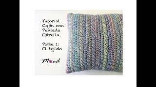 Parte 1 Tutorial Cojín con Puntada Estrella tejido a Crochet Moad Knits [upl. by Ahseat405]