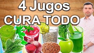 4 Jugos Más Saludables  Los Mejores Jugos Cura Todo Del Mundo  Artritis Huesos Riñones Y Más [upl. by Nila54]