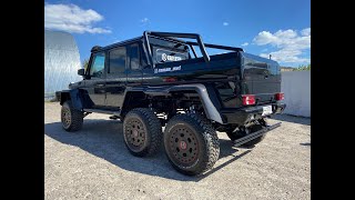 Mercedes G Wagon 6x6 W463 AMG on portals is READY OEM middle axle interior wheels etc [upl. by Anayra]