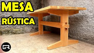 MESA DE MADERA RUSTICA COMO HACER WOODEN TABLE [upl. by Joelle19]