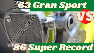 1963 Campagnolo Gran Sport Derailleurs vs 1986 Super Record on a Frejus Super Corsa Road Bike [upl. by Canice]