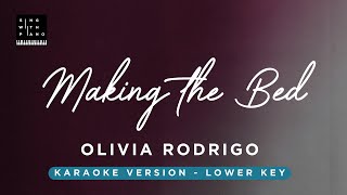 Making the bed  Olivia Rodrigo LOWER Key Karaoke  Piano Instrumental Cover with Lyrics [upl. by Newcomb]