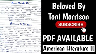 Beloved Novel By Toni Morrison  All Important questions [upl. by Ayamat]