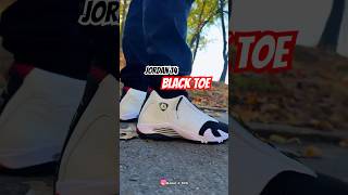 Jordan 14 Black Toe  On Feet Look [upl. by Yrallih]