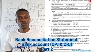 2 Bank Reconciliation Statement Part 2 Including Bank account by Accounting Solution SA [upl. by Clorinde]