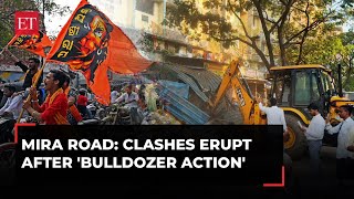 Clashes in Mumbais Mira Road Fresh bouts of violence erupt after bulldozer action on January 23 [upl. by Hen]