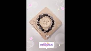 DIY obsidian bracelet with clear quartz and obsidian heart charms crystals diy bracelet shorts [upl. by Ermey882]