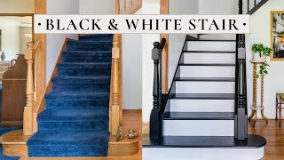 Painting our Stair Black amp White  Stair Reno Pt 2 [upl. by Nylac]