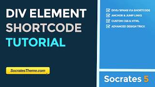 Div Element Shortcode For Any Tag Class or ID [upl. by Sivel]