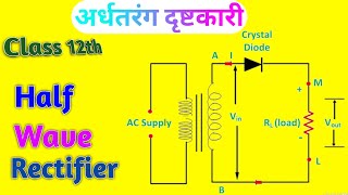 WHAT is a Half Wave Rectifier in Hindi Pn सन्धि डायोड अर्द्ध तरंग दिष्टकारी  Class 12th Physics [upl. by Aienahs]