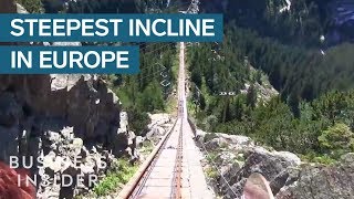 Steepest Funicular Railway In Europe Has A 106 Incline [upl. by Sklar961]