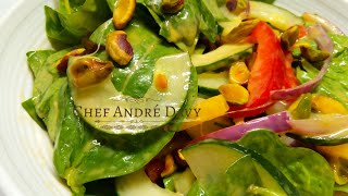 How To Make Spinach Salad  Spinach Salad With Pistachios  Recipes By Chef André Davy [upl. by Denver]