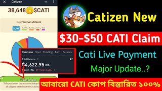 Cati Spin 3050 Claim Free  Catizen 2nd airdrop  Catizen instant Payment  Major Update🥲 [upl. by Aneert990]