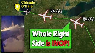 United B7379 MAX HYDRAULIC LEAK in Flight  Emergency Divert to OHare [upl. by Enobe]