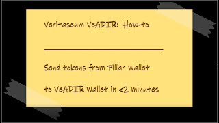 Veritaseums VeADIR  Send token from Pillar to VeADIR wallet [upl. by Robinson473]