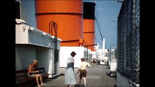 The Second RMS Mauretania 2 Trip from New York to Southampton 1949 1940s F421 [upl. by Yrotciv]