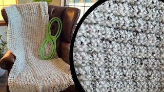 LOOM Knitting Blanket Step by Step for Beginners  Infinity Serenity Afghan Long Rectangular [upl. by Esaj430]