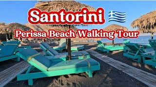 Santorini 🇬🇷 4K Perissa Beach 2024 Walking Tour 🚶‍♂️ 🚶‍♀️ [upl. by Packton]