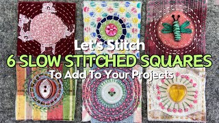 How To Make Slow Stitched Art Using Fabric Scraps  embroidery stitching [upl. by Ylrrad303]