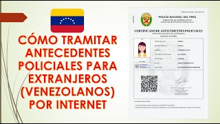 Como tramitar antecedentes policiales para extranjeros [upl. by Baelbeer72]