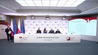 Studio Wyborcze PKW Wybory Prezydenta RP 2020 – konferencja prasowa 28 czerwca 2020 r godz 1330 [upl. by Arahas]