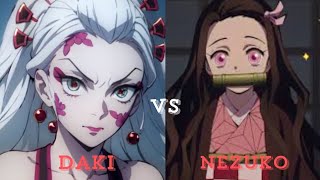 Nezuko vs Daki FULL FIGHT English Sub [upl. by Nonarb832]